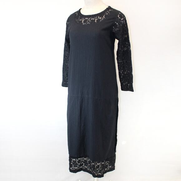 Elegant Black Lace Midi Dress - Picture 1 of 12